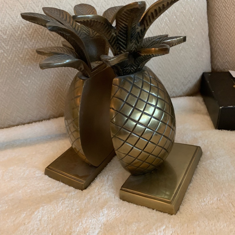 Gold Pineapple Bookends